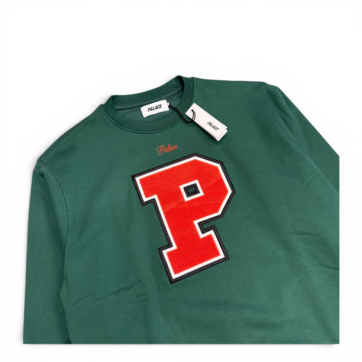 Palace Skateboards Varsity Applique Crewneck Sweatshirt Green (L)