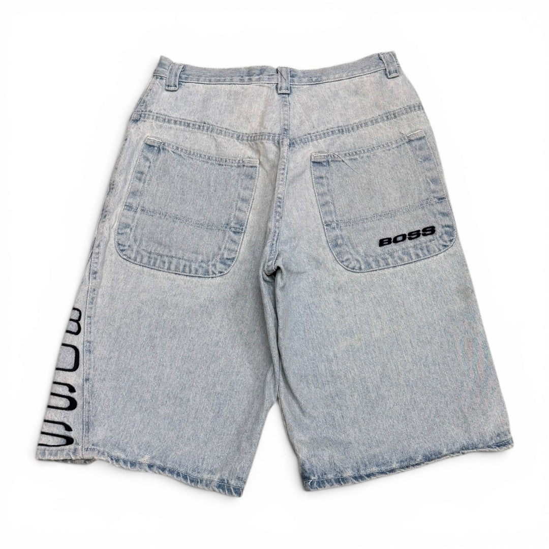Vintage 90's Boss Baggy Denim Shorts Blue (32")