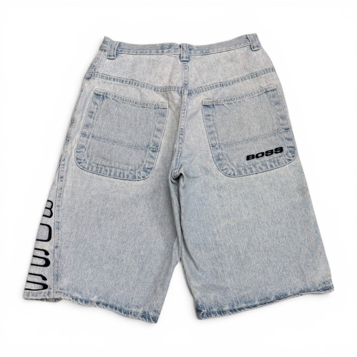 Vintage 90's Boss Baggy Denim Shorts Blue (32")
