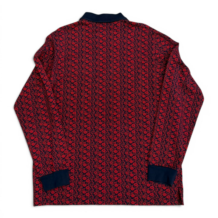 Supreme Floral Quarter Zip Long Sleeve Top Navy (L)