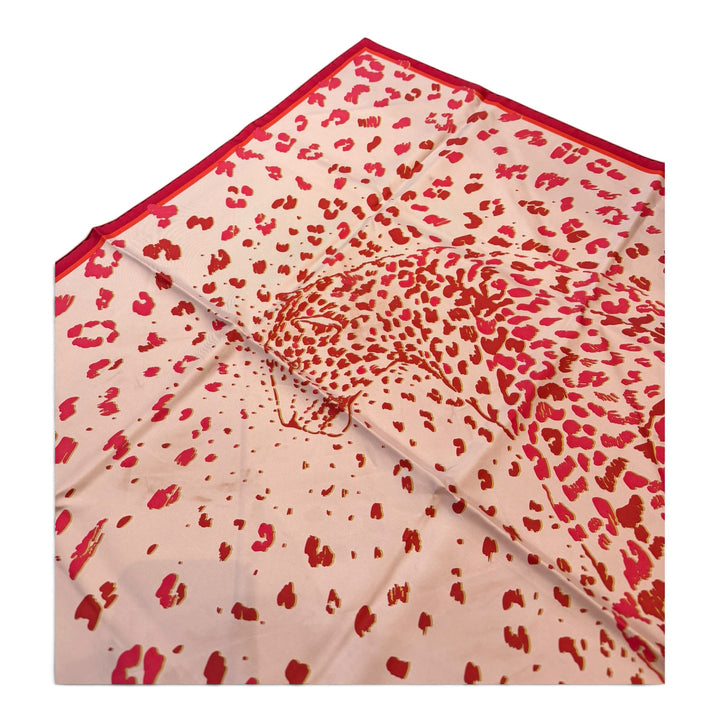 Cartier a pink Silk Jaguar Scarf