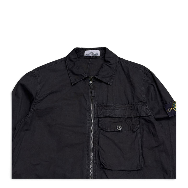 Stone Island Shirt Jacket Full Zip Up Black (L)