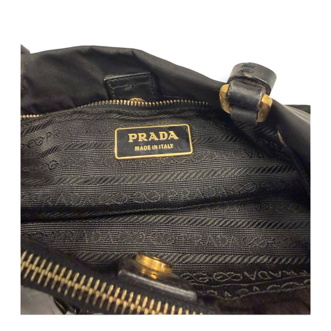 Sign Of The Times Black Prada Nylon Mini Tote Bag