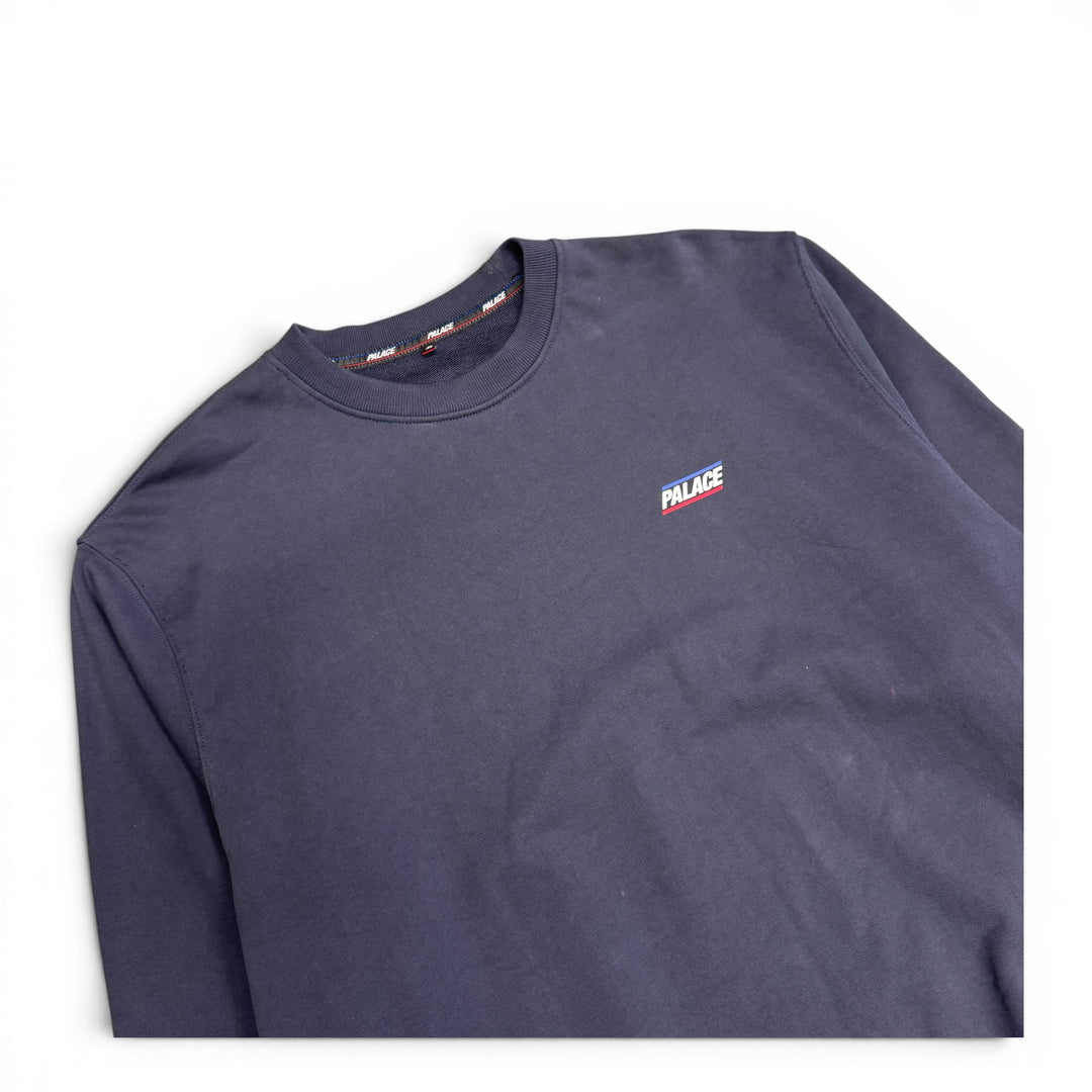 Palace Crewneck Small Logo Sweatshirt Navy (XL)