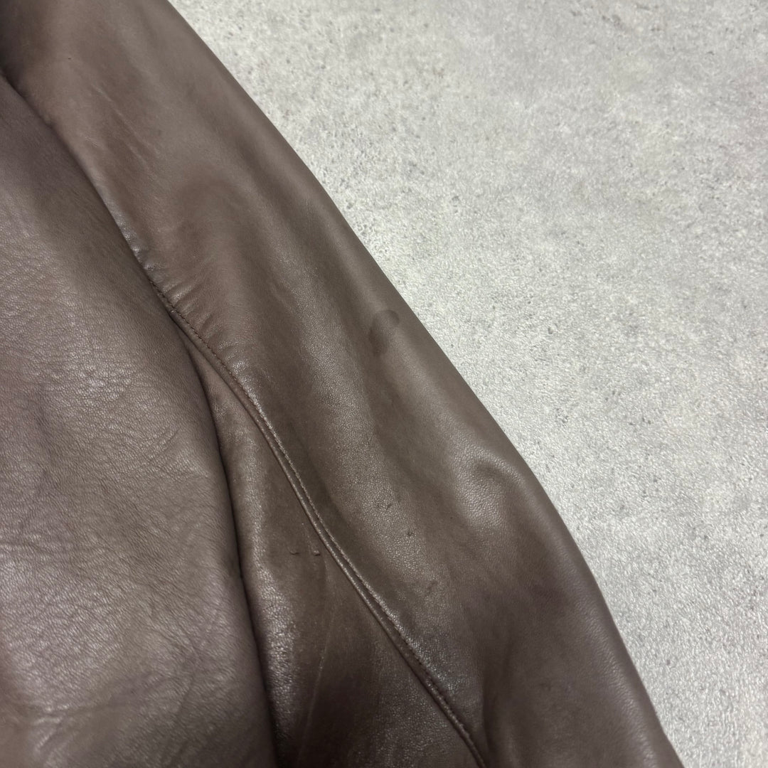 Vintage Polo Ralph Lauren Brown Leather Jacket (L)