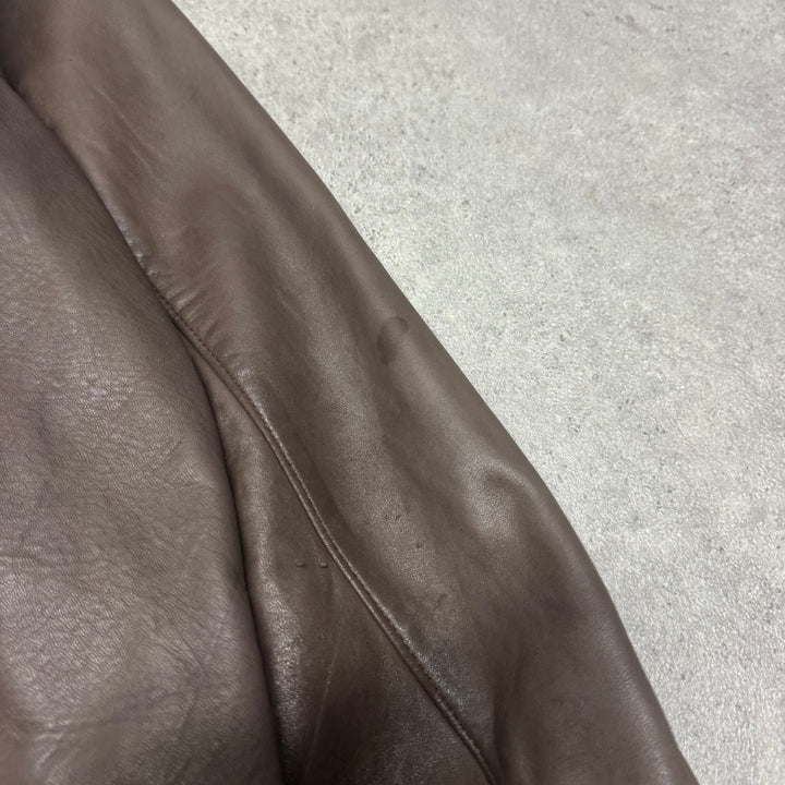 Vintage Polo Ralph Lauren Brown Leather Jacket (L)