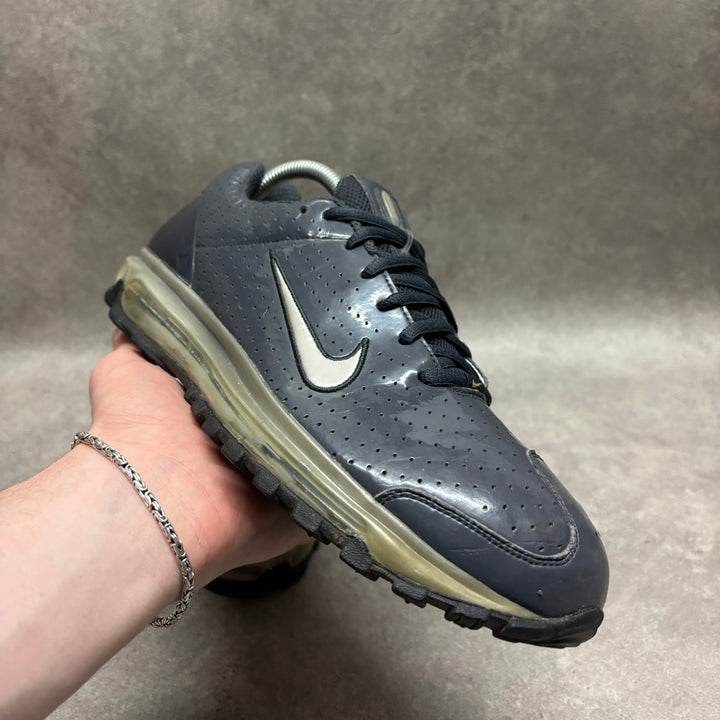 Vintage 2003 Nike Air Max Metallic Grey Trainers (UK8.5)