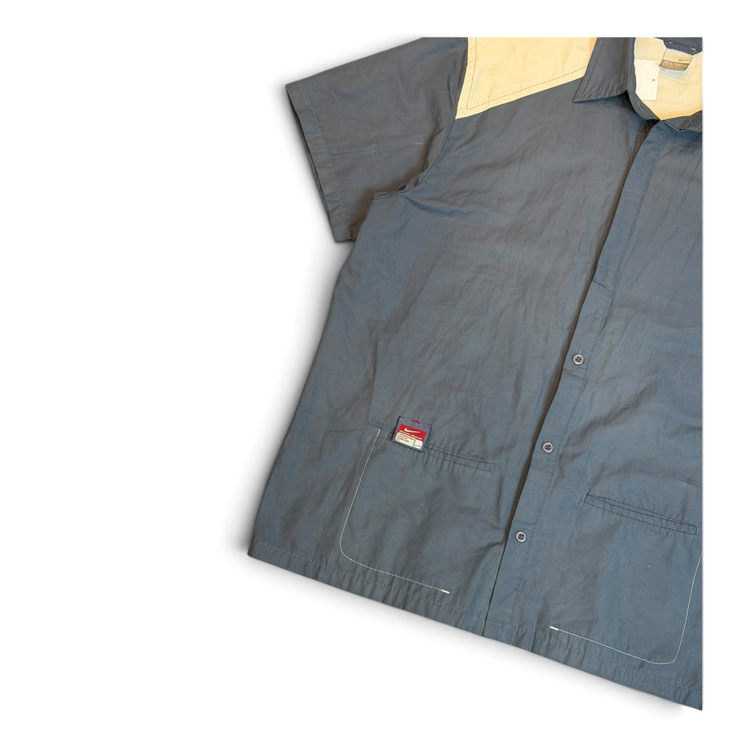 00's Vintage Nike Blue & Cream Technical Button Up Shirt (XL)