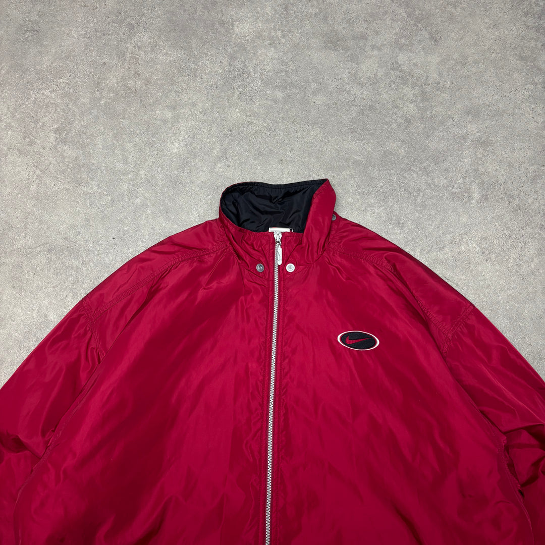 Vintage Nike Big Logo Red Puffer Jacket (XL)