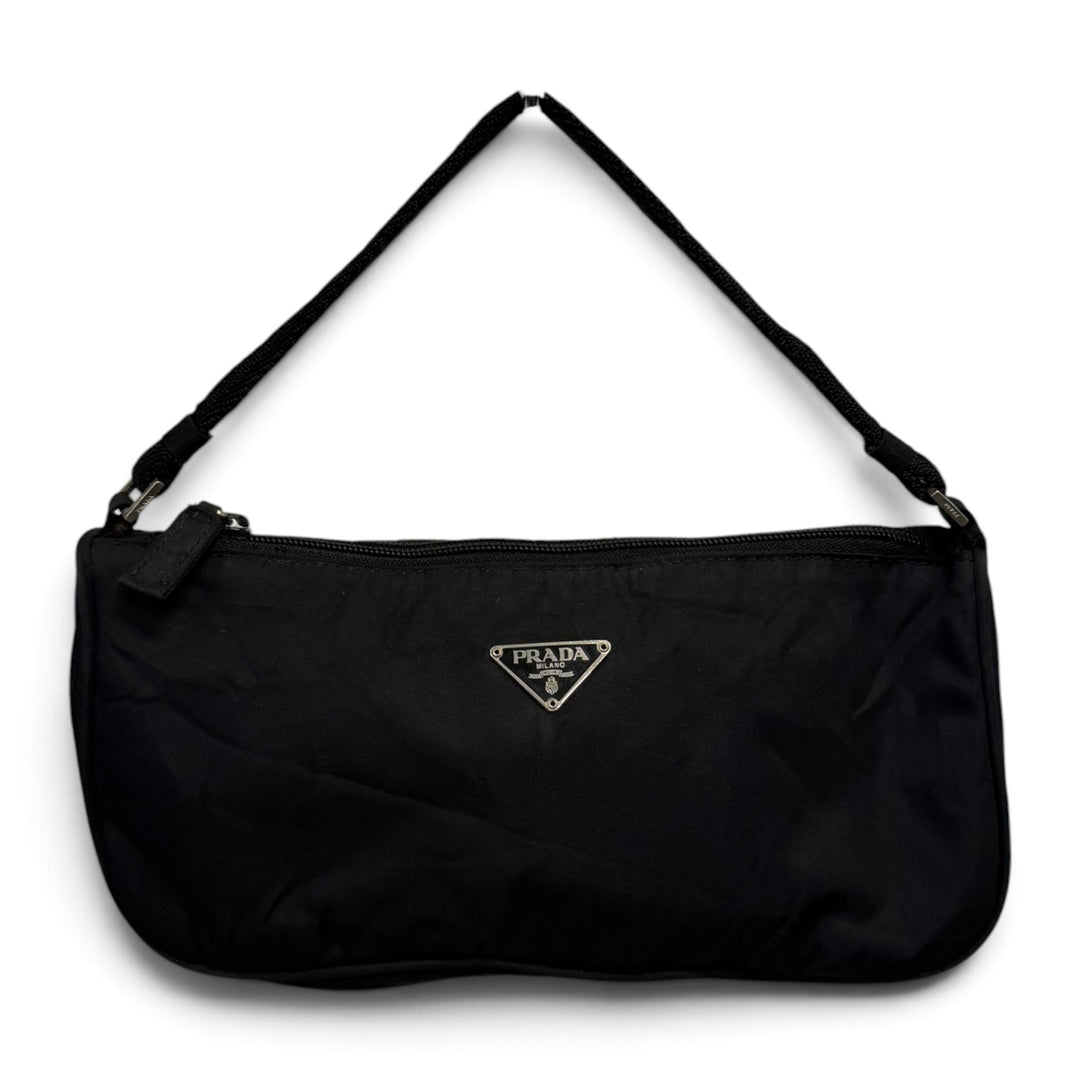 Prada Mini Nylon Handbag Pouch Black