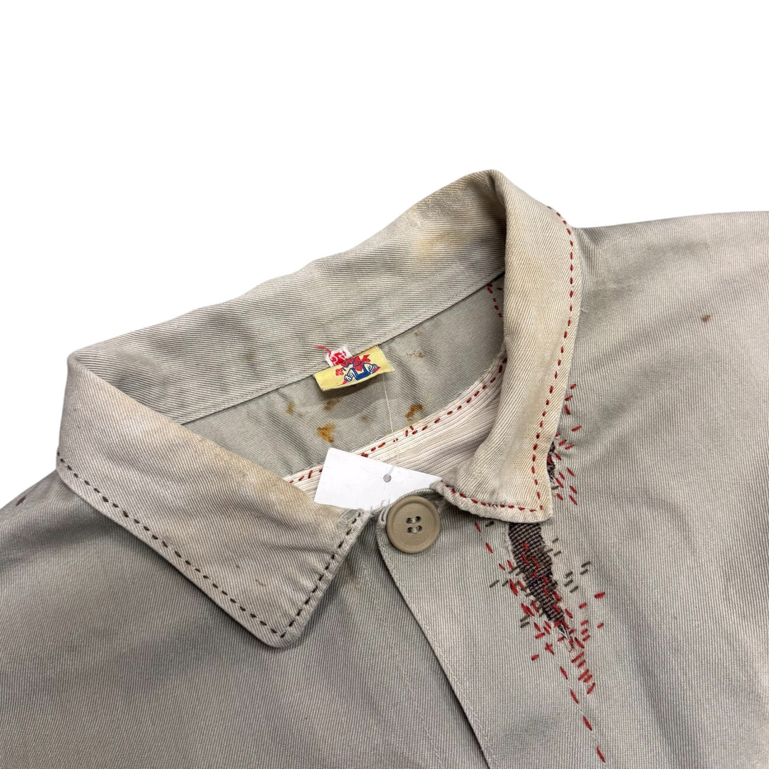 Vintage Reworked Washed Beige French Chore Jacket (L)