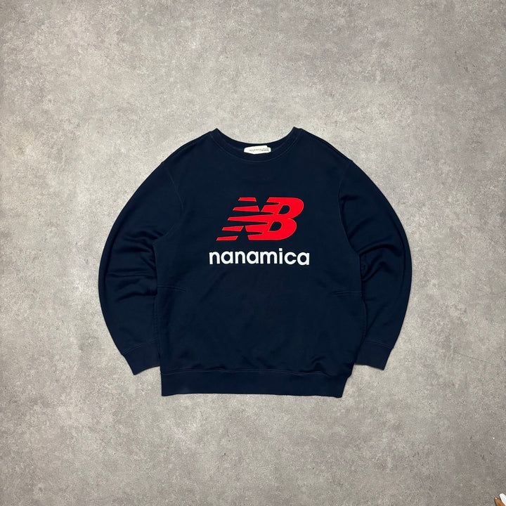 New Balance x Tokyo Design Studio Navy 'Nanamica' Spell Out Sweatshirt (M)