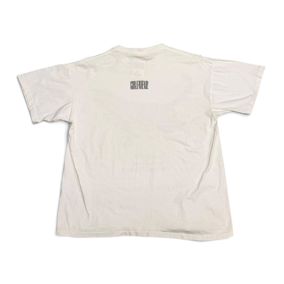 Vintage Single Stitch Cat Graphic T shirt White (XL)