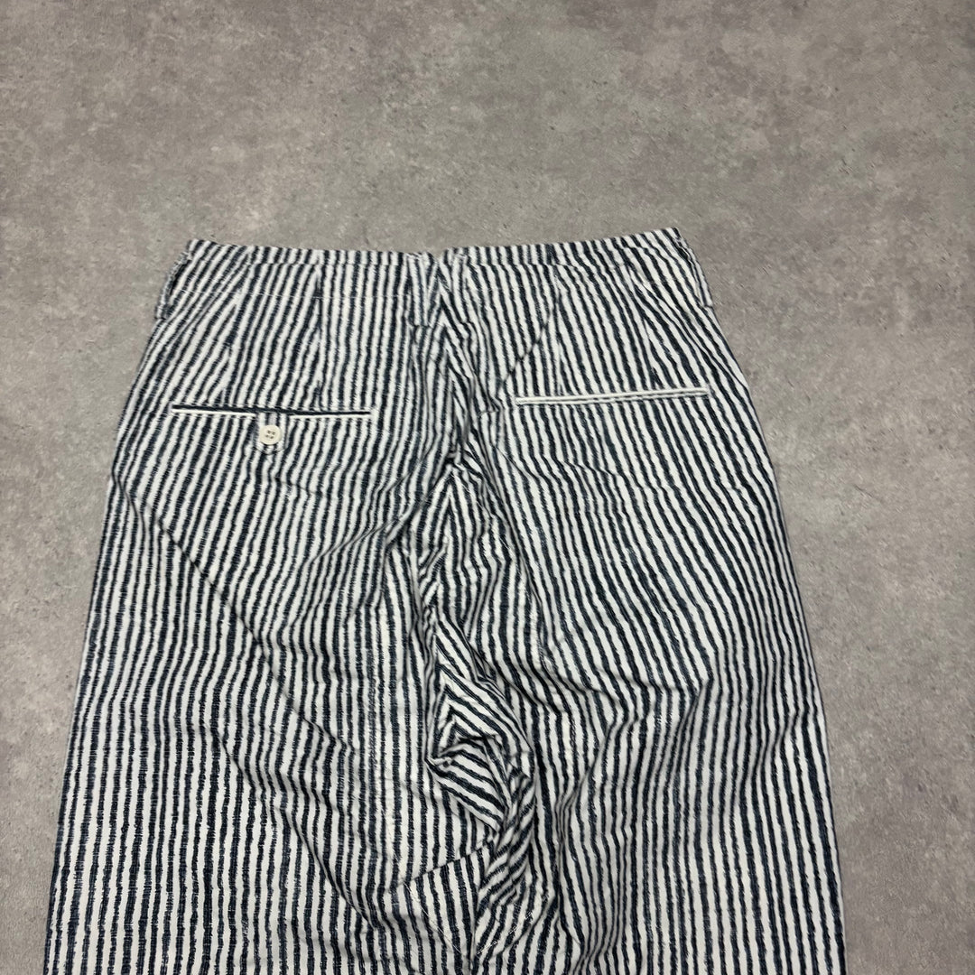 Snow Peak Blue & White Stripy Shell Trousers (XS)