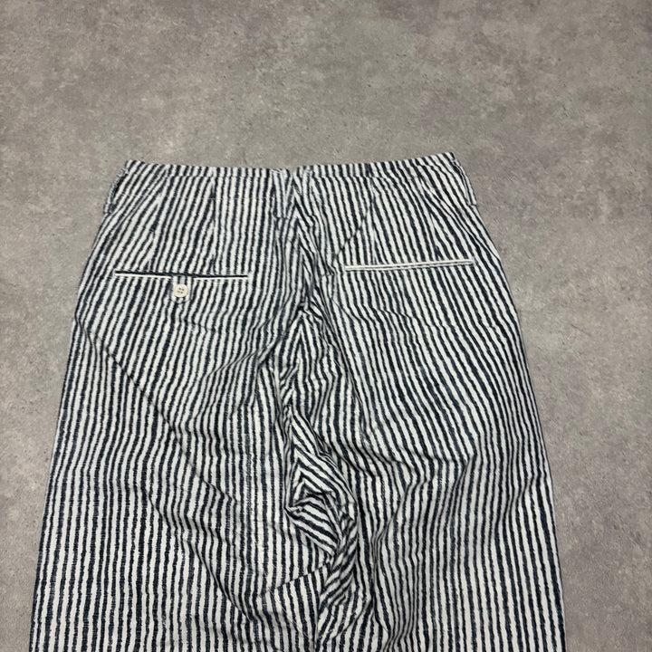 Snow Peak Blue & White Stripy Shell Trousers (XS)