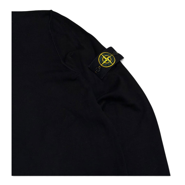 Stone Island Quarter Zip Knitted Jumper Black (L)