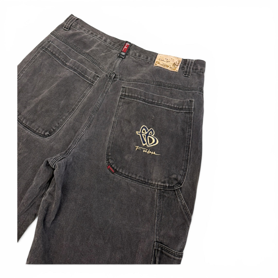 Vintage 90's Fubu Baggy Denim Short Black (36")