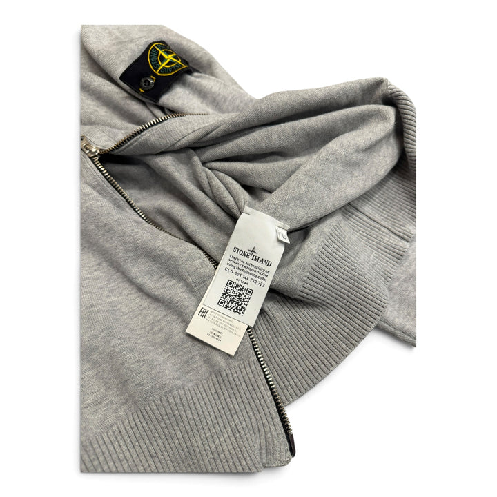 Stone Island Knitted Full Zip Up Jumper Grey (L)