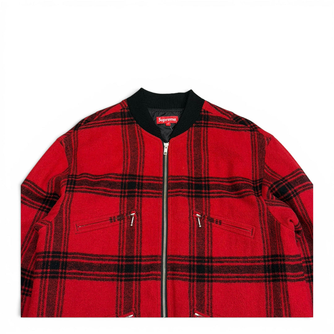 Supreme Red Flannel Full Zip Jacket (L)