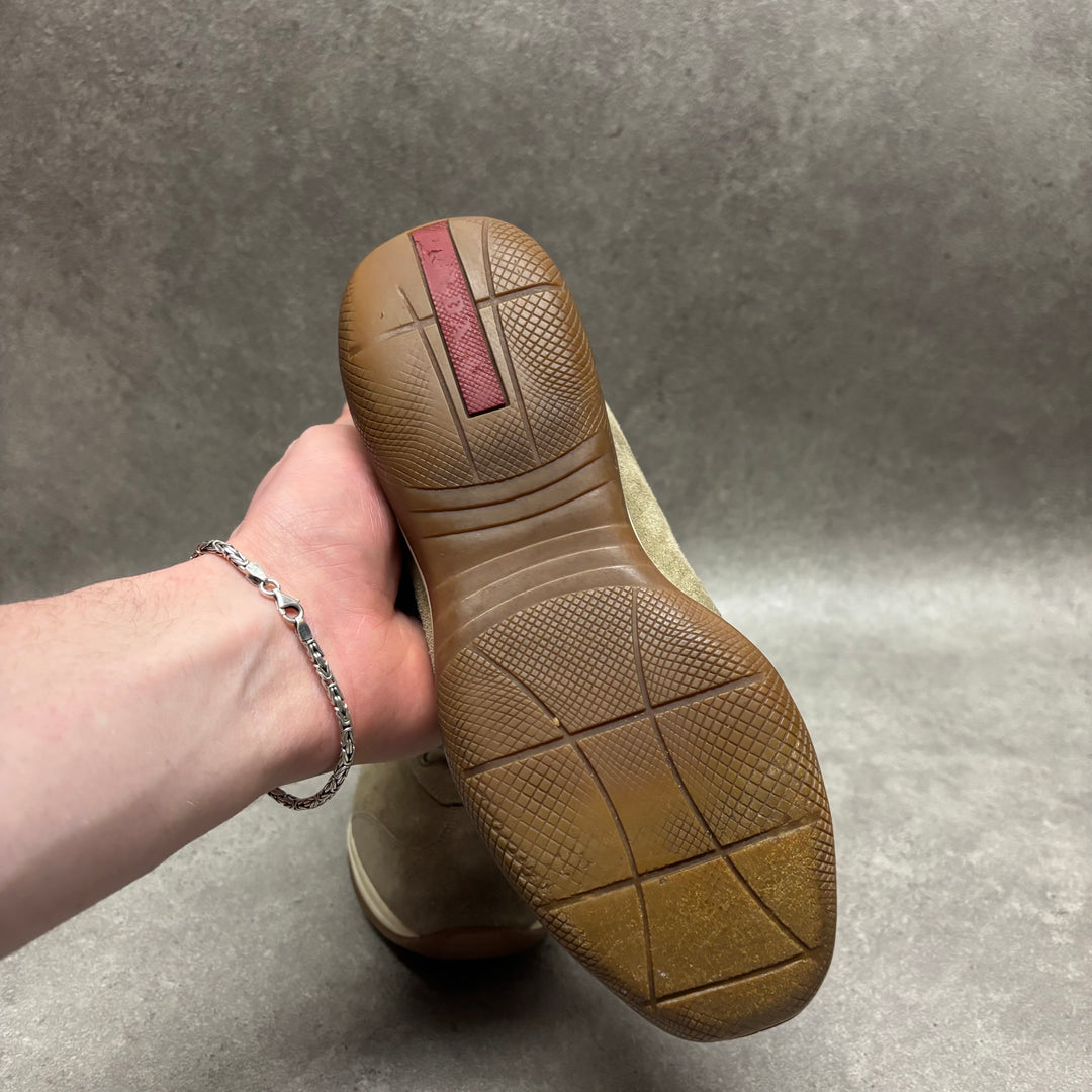 Prada Sport Beige Lace Up Low Top Trainers (UK5)
