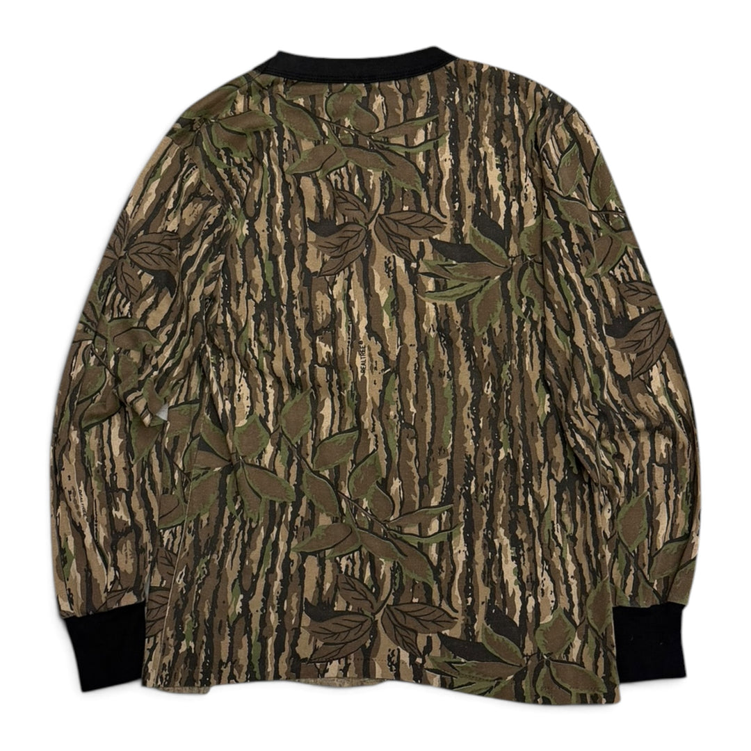 Vintage 90's Camo Long Sleeve T shirt Green (M)