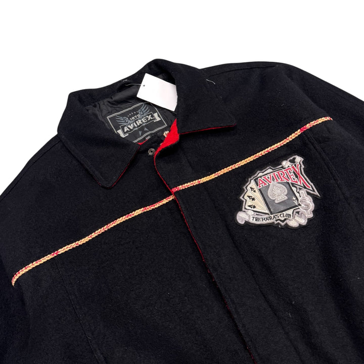 Vintage Avirex Black Fleece King Casino Bomber Jacket (XXL)