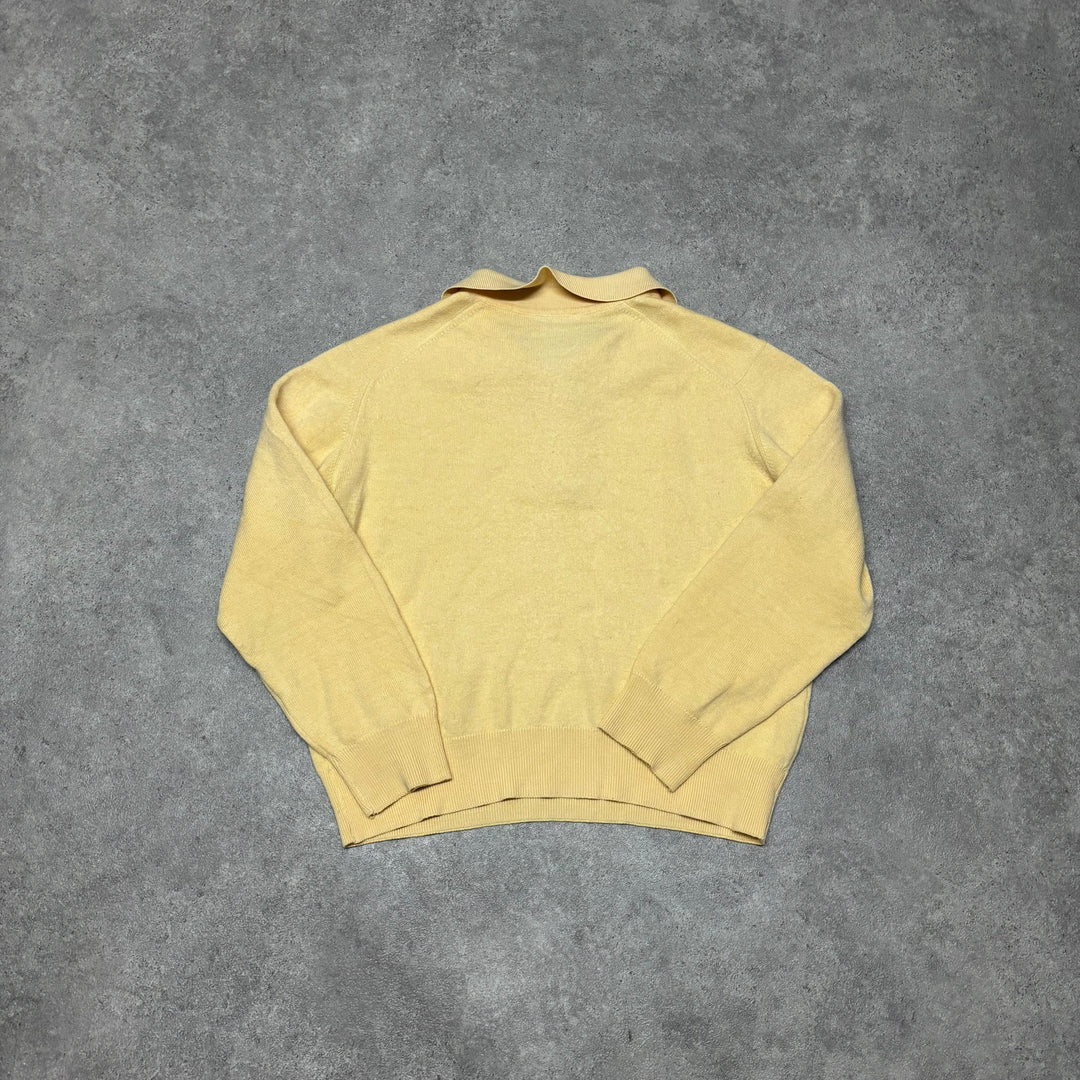 Vintage Burberry Yellow Collared Knitted Sweater (Women's S)