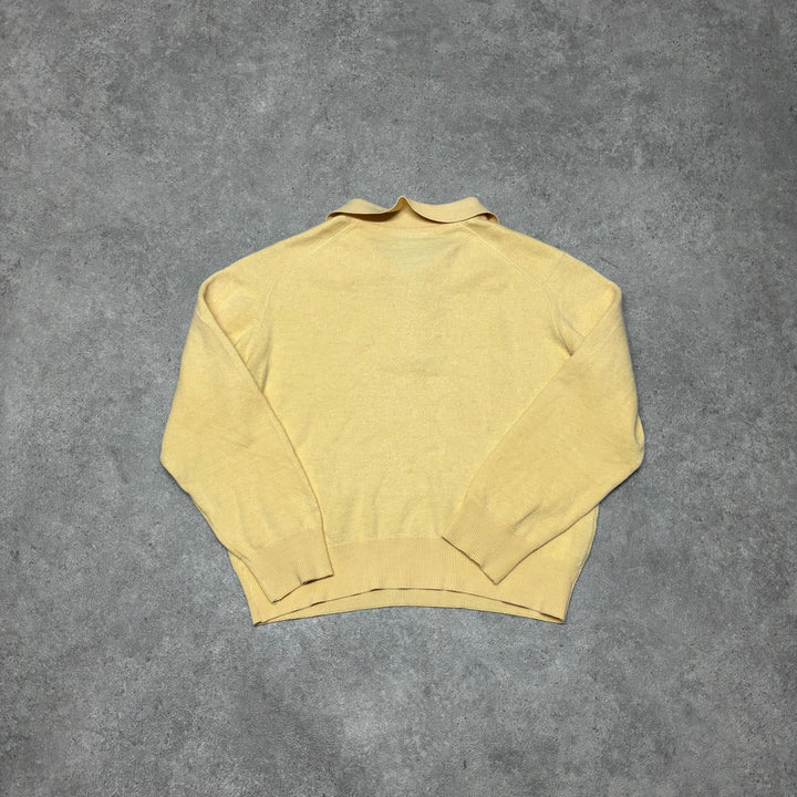 Vintage Burberry Yellow Collared Knitted Sweater (Women's S)