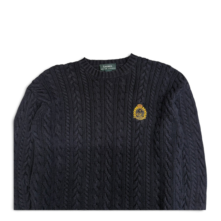 Vintage Polo Ralph Lauren Cable Knit Jumper Navy (S)