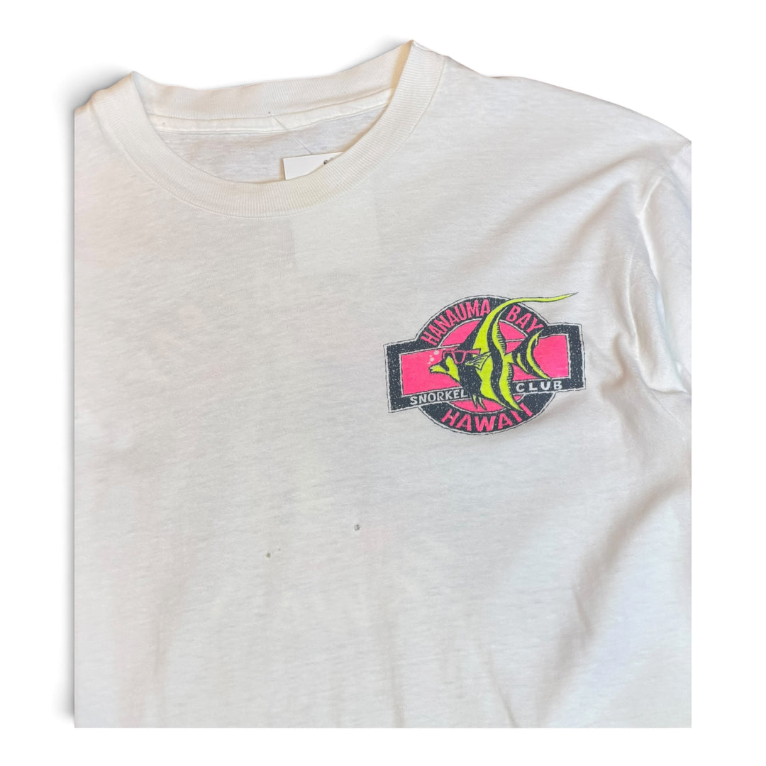 90's Vintage Hawaii White Graphic T-Shirt (S)