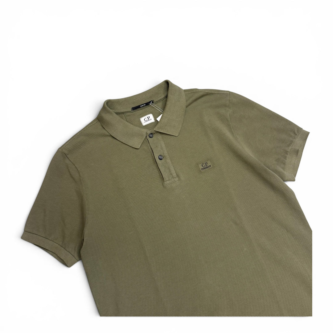 CP Company Logo Embroidered Polo Shirt Green (L)