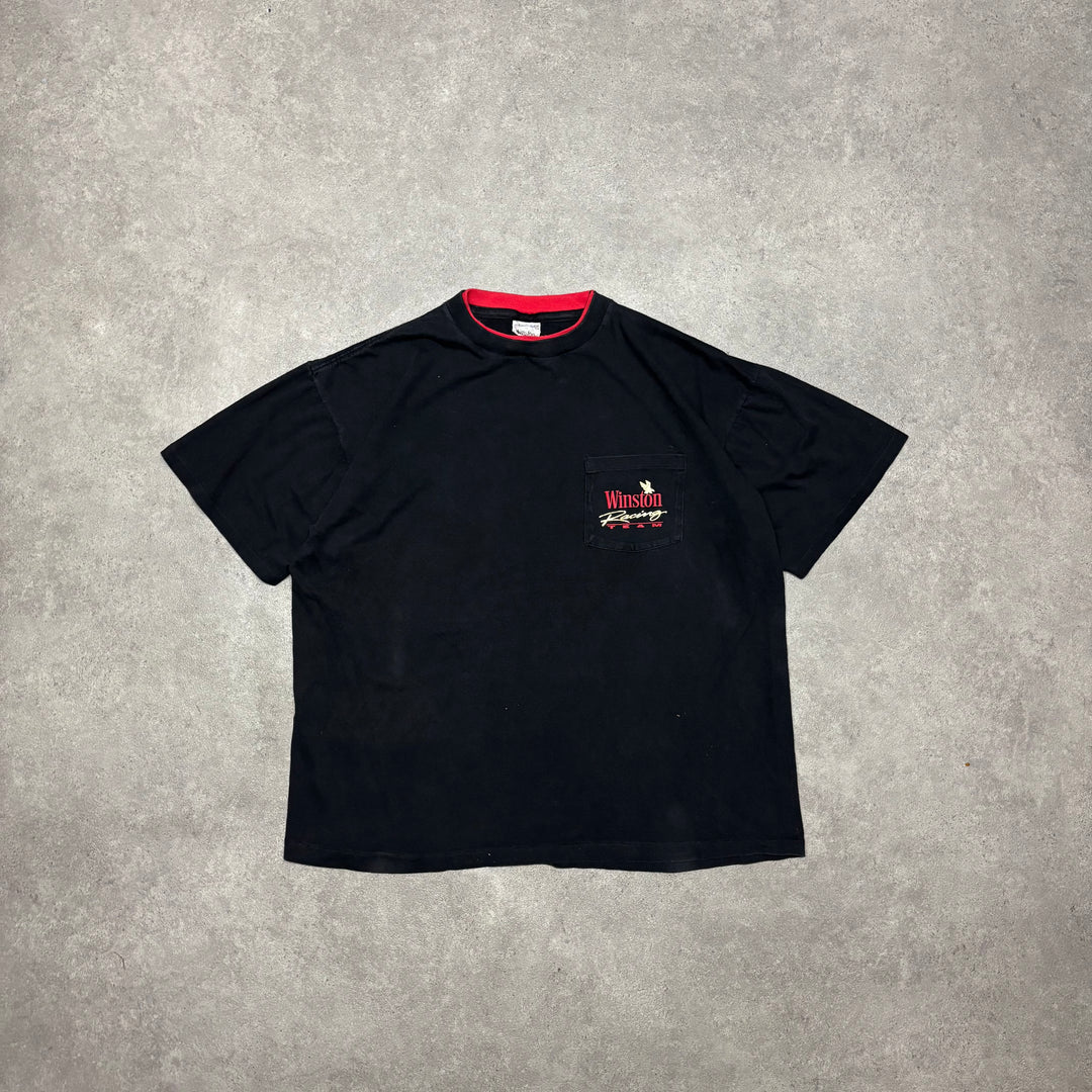 Vintage Winston Racing Black Graphic Pocket T-Shirt (XL)
