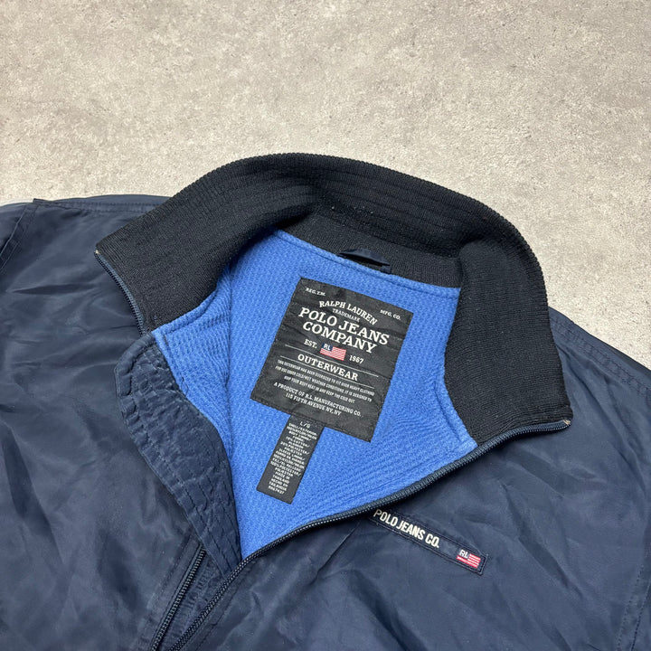 Vintage Polo Jeans Ralph Lauren Navy Bomber Jacket (XL)