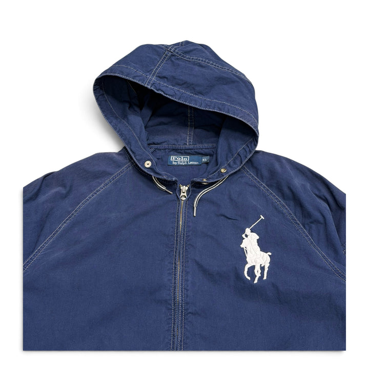 Vintage Polo Ralph Lauren Big Logo Hooded Jacket Navy (XL)