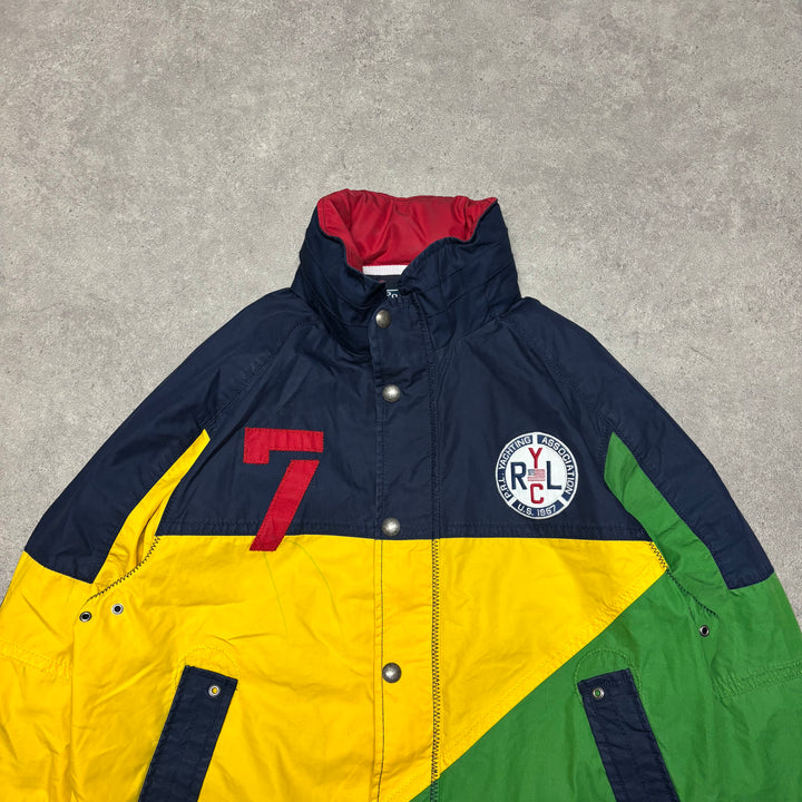 Vintage Polo Ralph Lauren Yellow & Green Yacht Club Sailing Jacket (L)