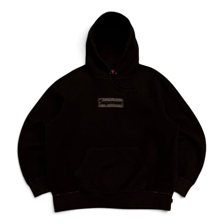 Supreme Black Box Logo Fleece Pullover Hoodie (L)