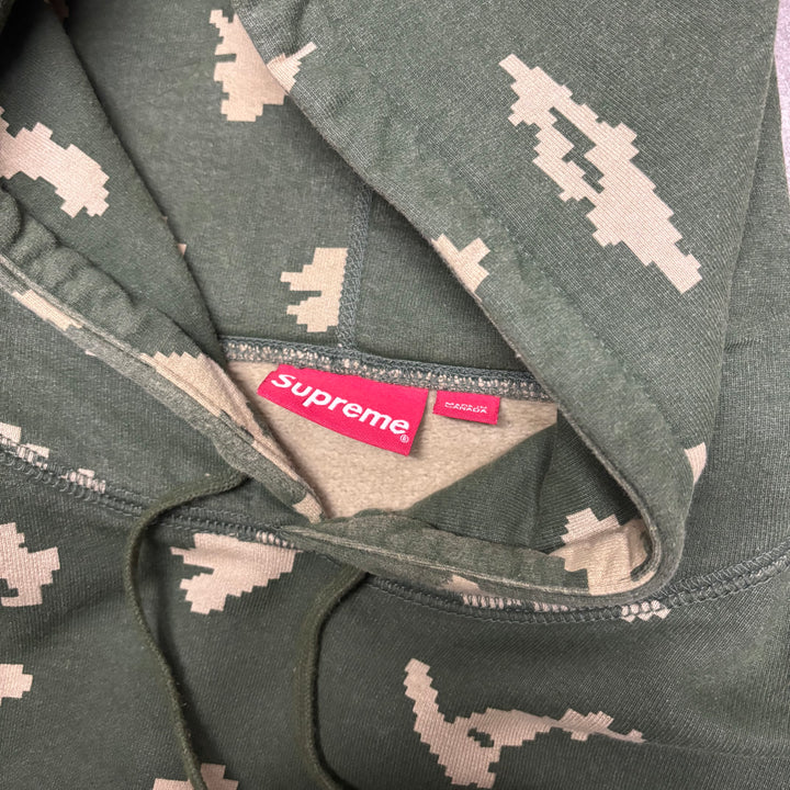 Supreme Green Digital Camo Box Logo Pullover Hoodie (L)