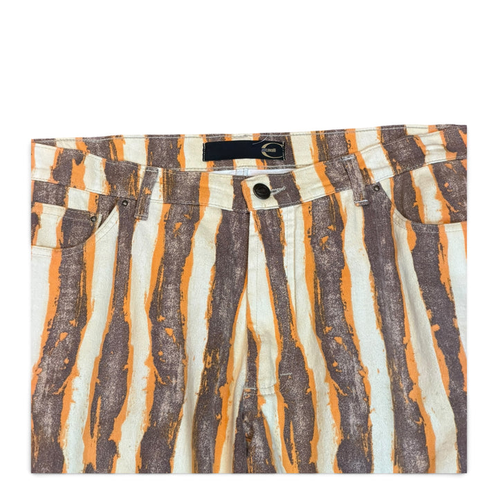 Vintage Cavalli Orange Stripy Patterned Trousers (38)