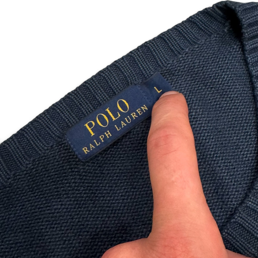 Vintage Polo Ralph Lauren Navy Knitted Jumper (L)