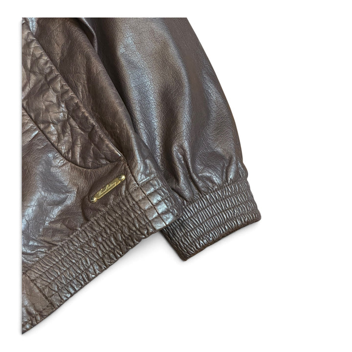 Vintage Thomas Burberry Burgundy Leather Jacket (Women's M)