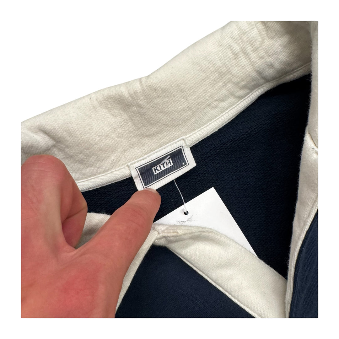 Kith Blue & White Spell Out Rugby Sweatshirt (L)