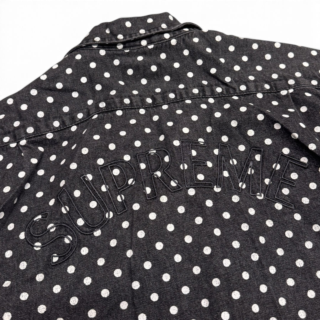 Supreme Black Denim Polka Dot Shirt (L)