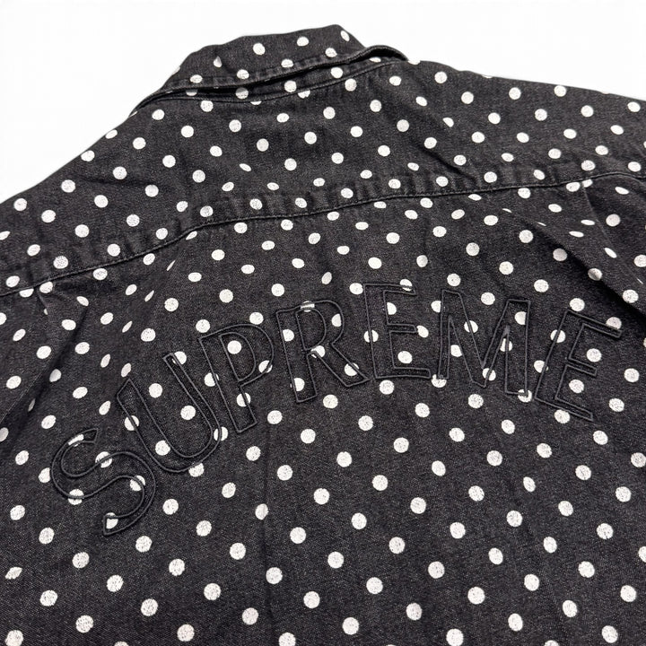 Supreme Black Denim Polka Dot Shirt (L)
