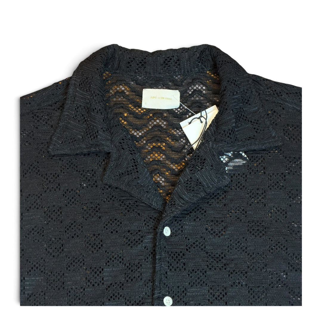 BNWT Aime Leon Dore Black Knitted Short Sleeve Shirt (S)