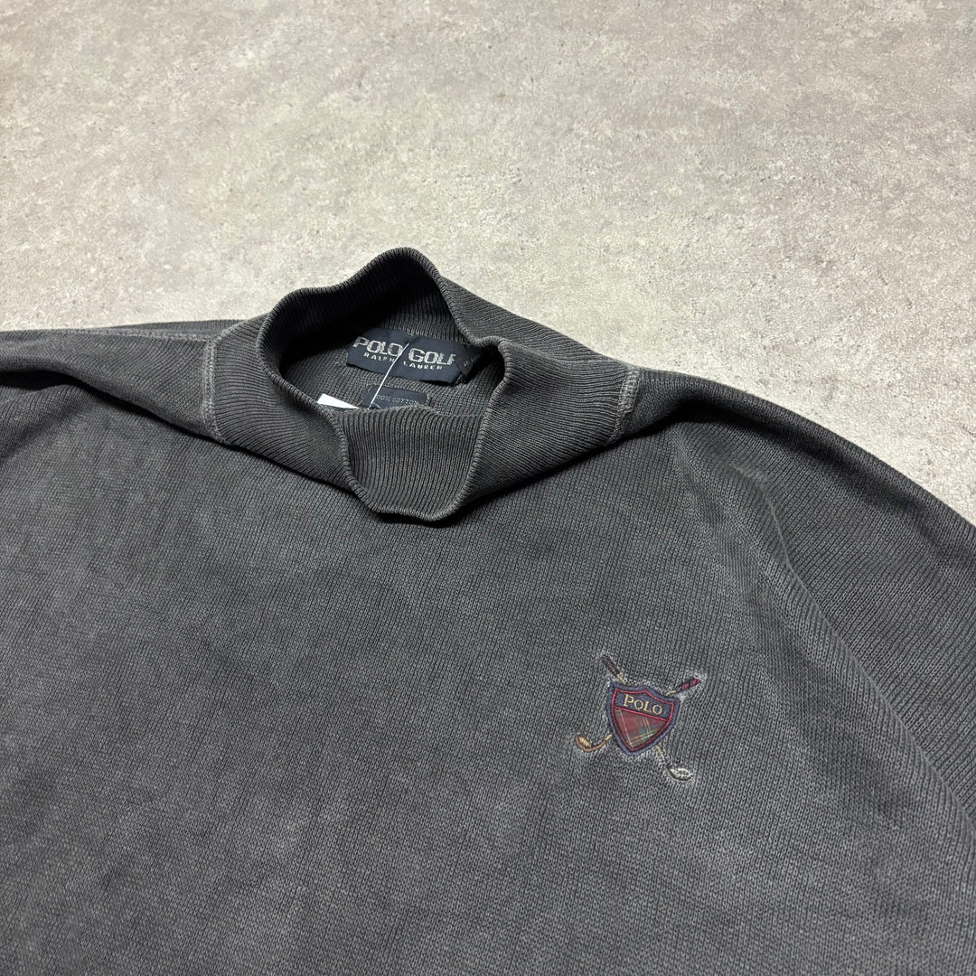 90's Vintage Polo Golf Ralph Lauren Black Sweatshirt (L)