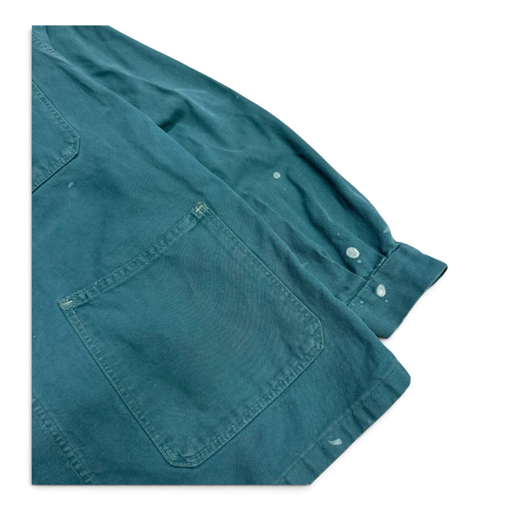 Vintage Distressed Faded Green French Chore Jacket