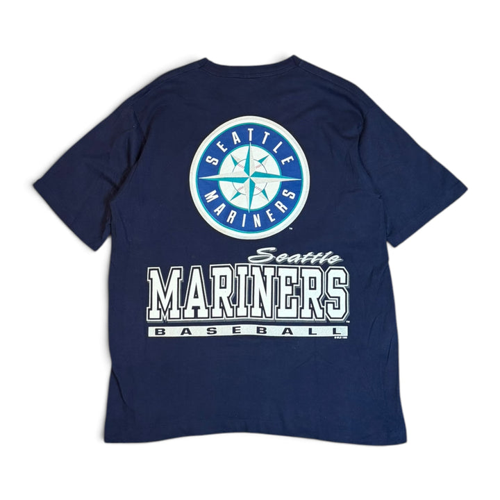 90's Vintage Seattle Mariners Navy Graphic T-Shirt (L)