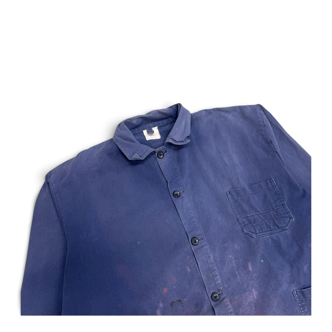 Vintage Distressed Faded Blue French Chore Jacket (XL)