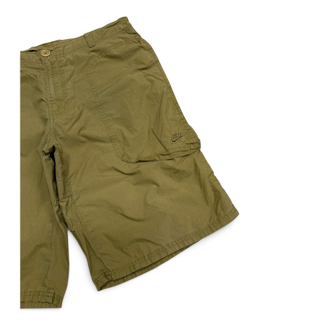 00's Vintage Nike Green Technical Cargo Shorts (M)