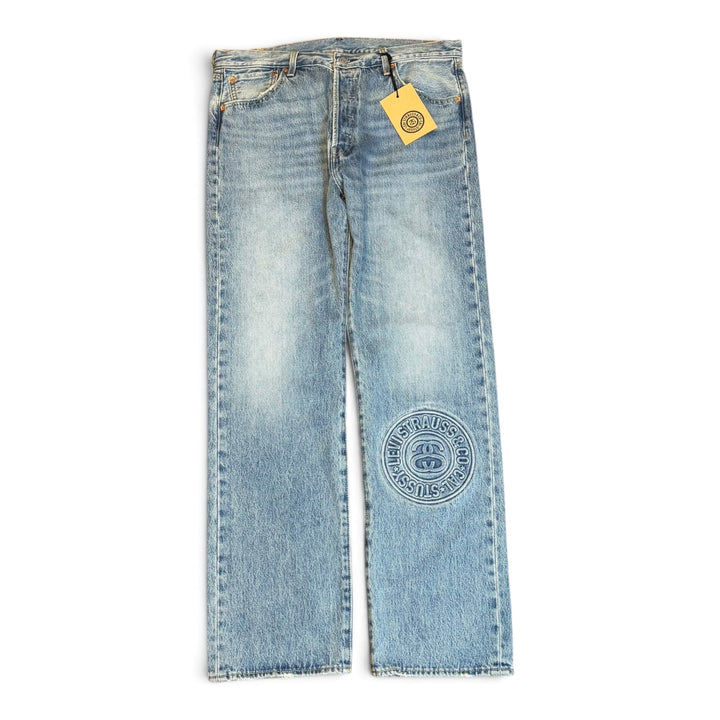 BNWT Stussy x Levis 501 Washed Blue Denim Jeans (36)